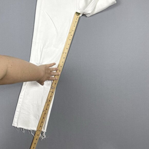 MOTHER The Tripper Ankle Fray Jeans in White Unfairest of Them All Size 24 Flare - Picture 14 of 16